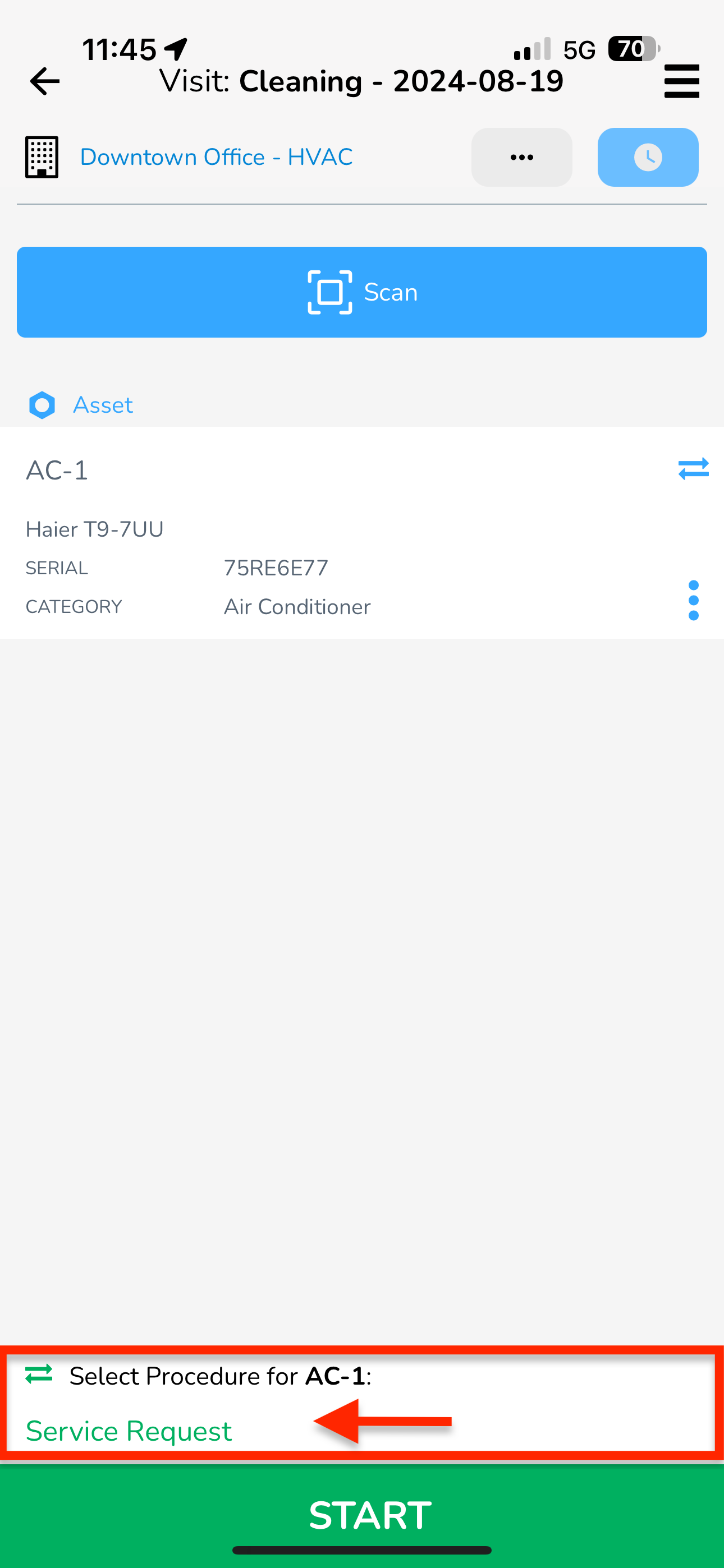 C - (Change) Procedure To change the procedure, simply tap the green procedure name, then select another…