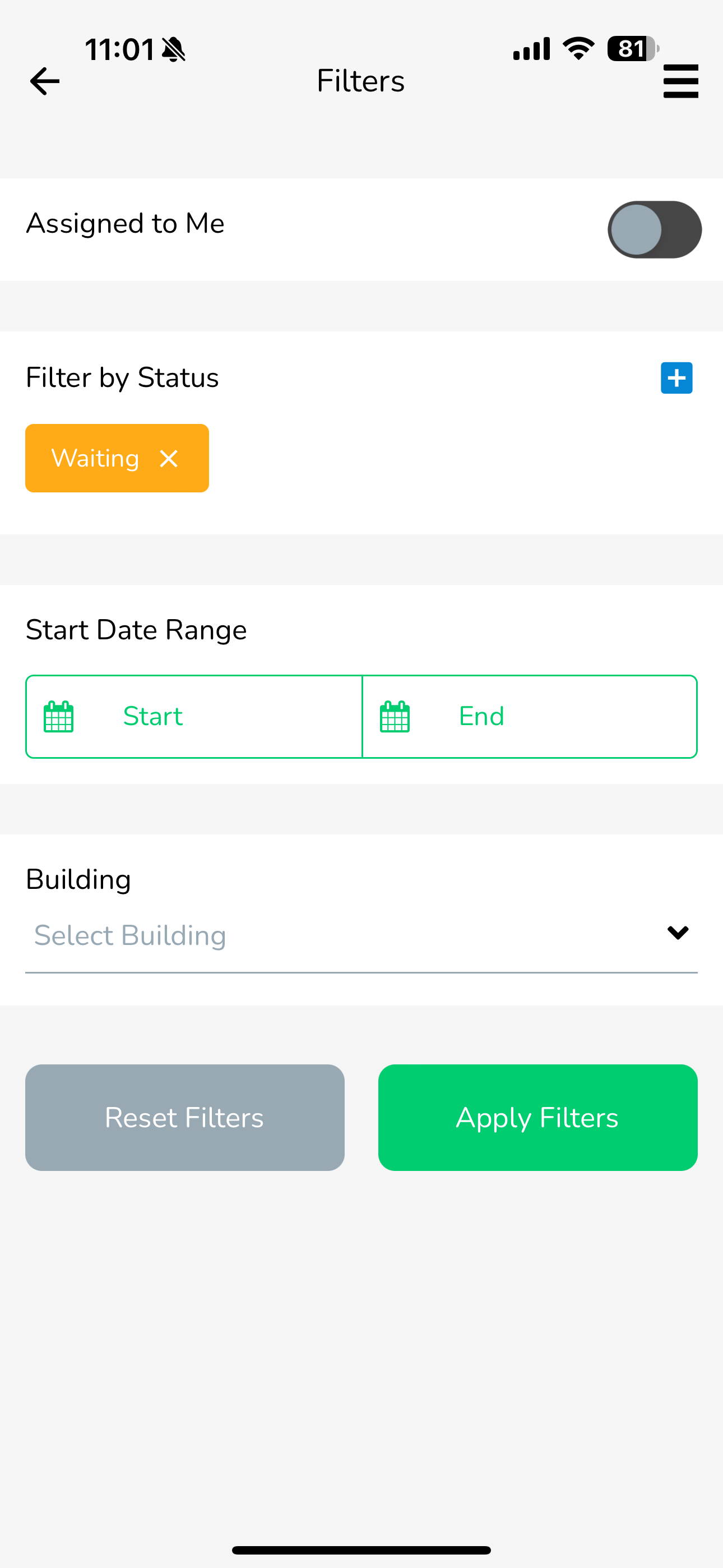 B - Filter by Status Use this to filter your list of jobs down to only a certain status or statuses.