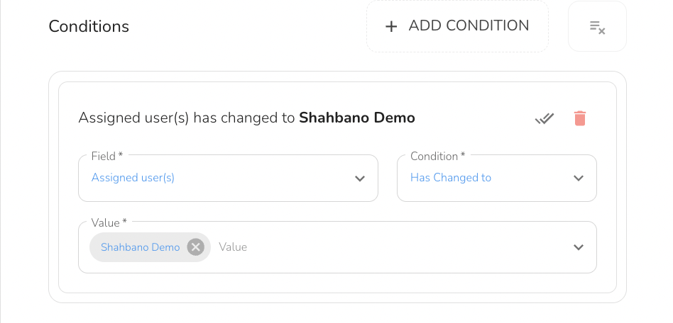 when a Visit is assigned to a User (or is not assigned to that user)