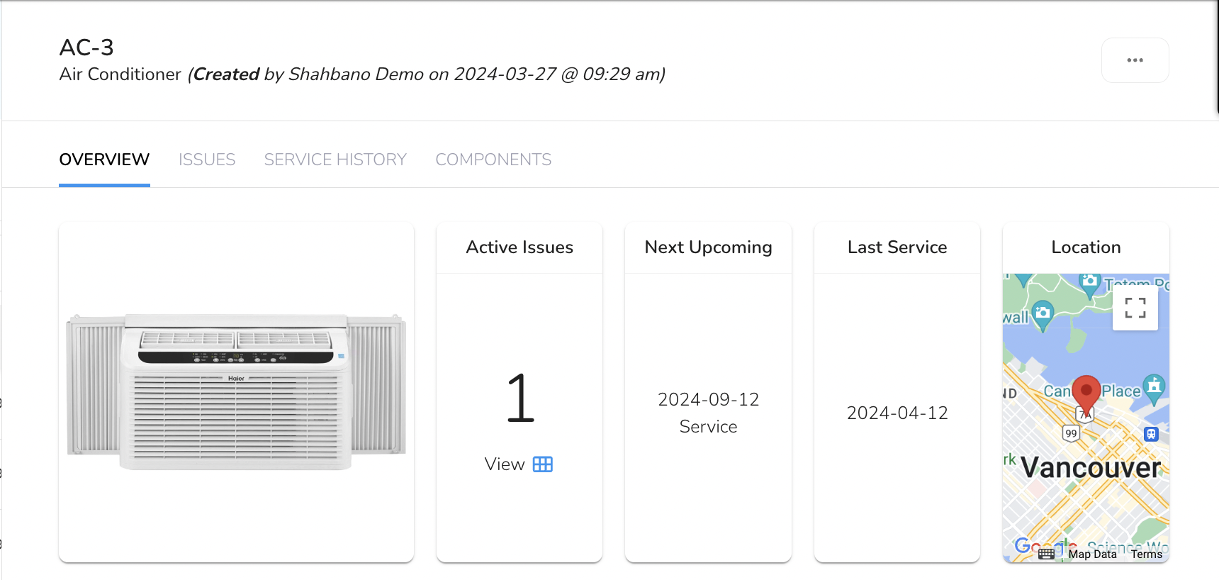 Key Components of the Asset Details Overview: