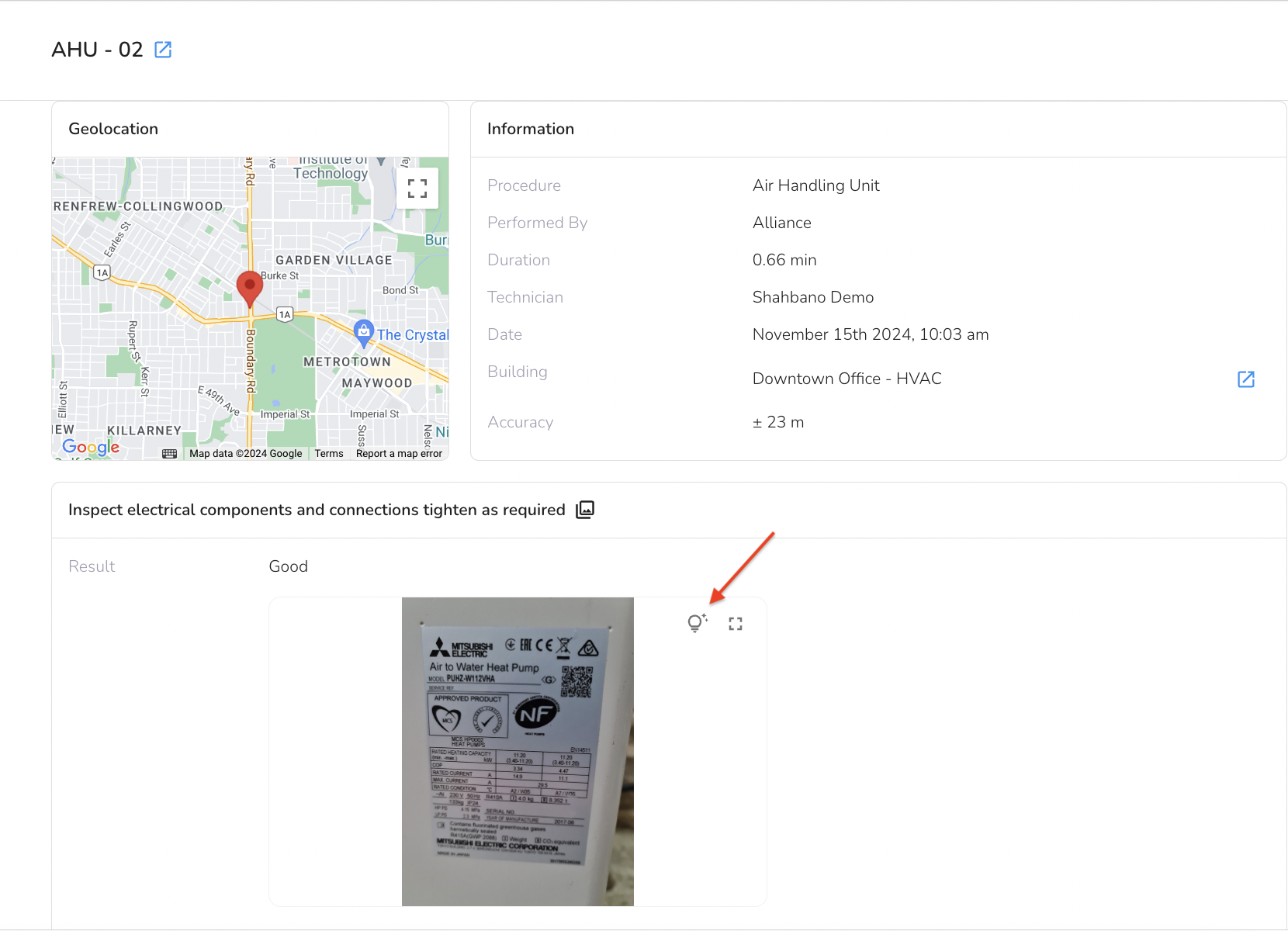 Open the Service History record you want to view and go to the photo that you want to generate the…