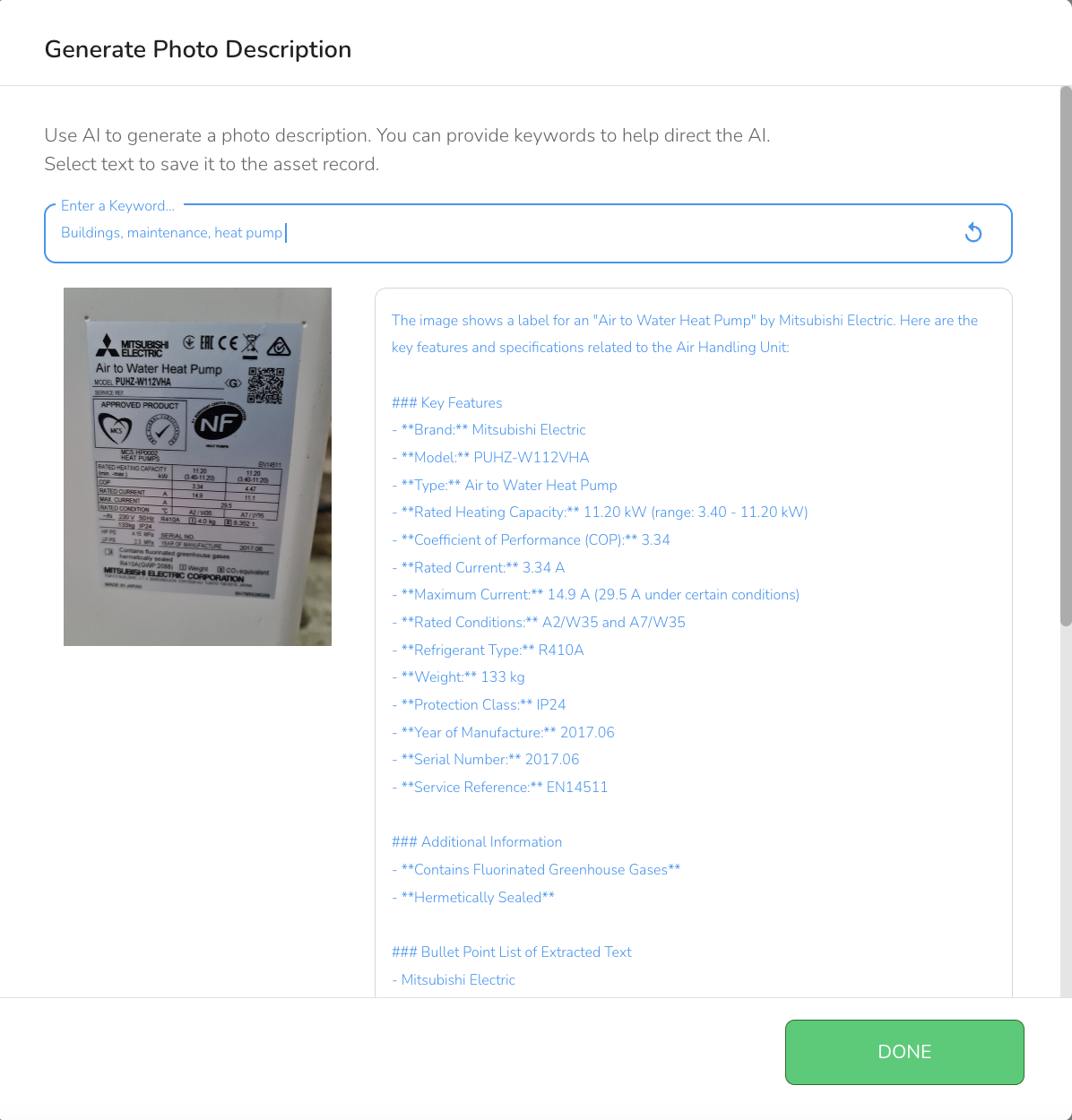 Clicking “Done” will close the pop-up.