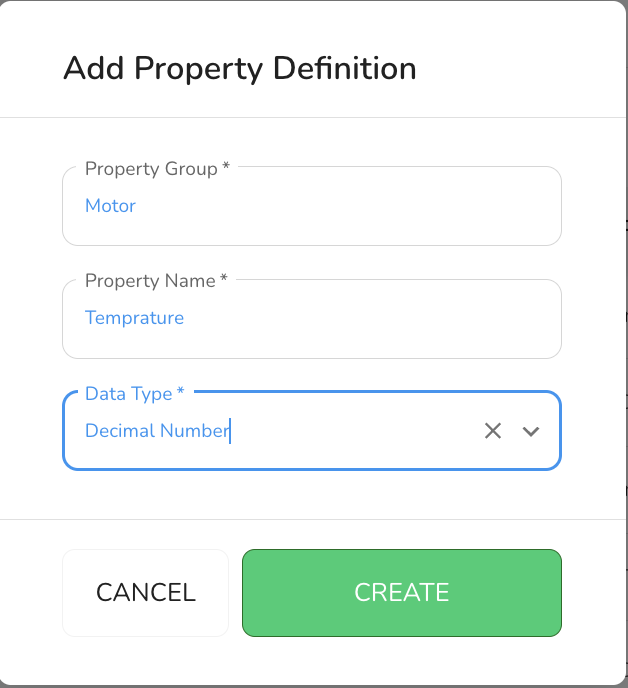 Click the + Add Property button and complete the fields as shown below: