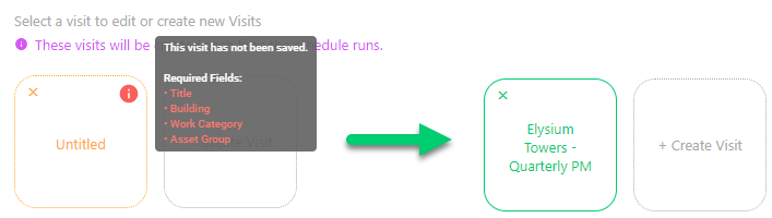 When all required fields in the Visit form are filled out, you will see the colour of the box change from…