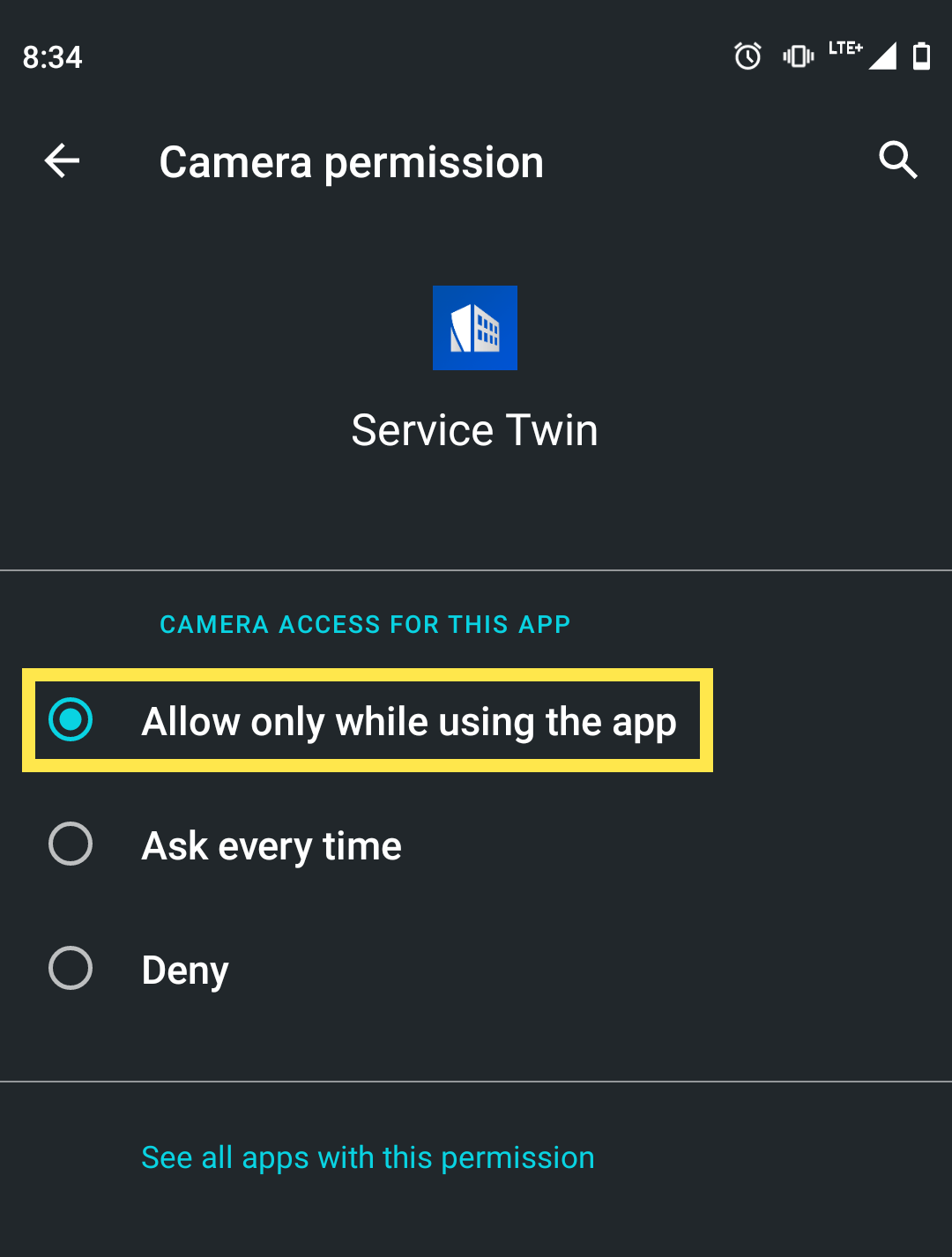 Tap on Allow (or Allow only while using this app)