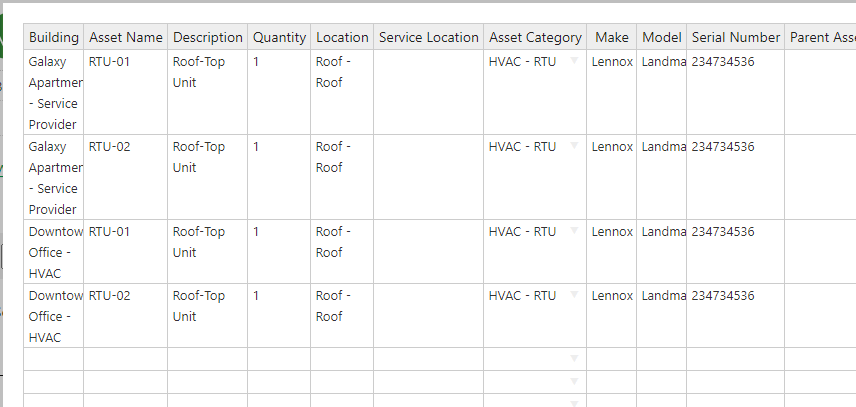 Copy & Paste all of the Asset information (excluding column headings) from the Excel template to the…