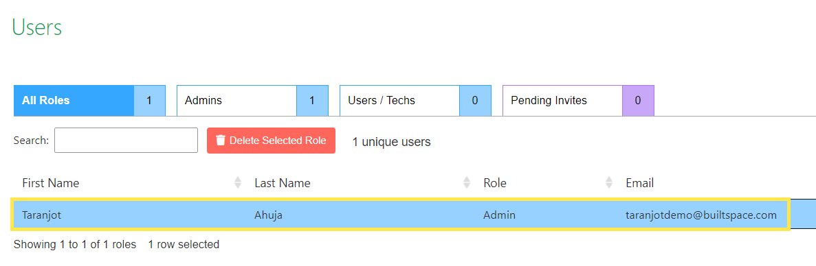 Click on the name of the user that you wish to remove from the list.