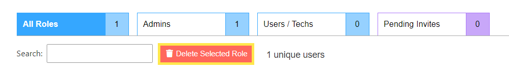 Click on the Delete Selected Role button and then click OK.