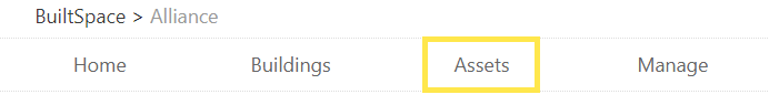 From the top navigation bar, click on Assets.