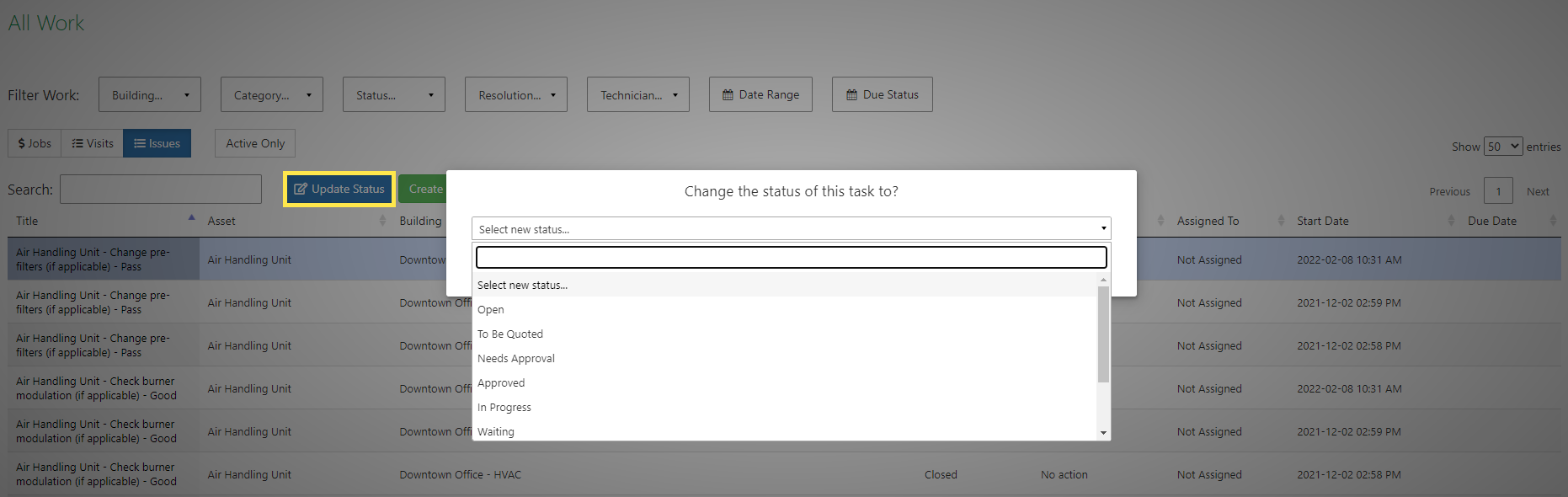 You can also click and select one or more Issues and change their Status with just a couple of clicks. Simply…