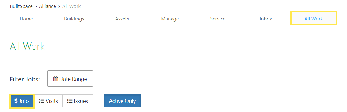 Hover over All Work and select Jobs.
