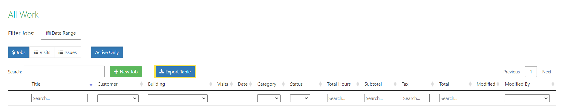 Once you see the desired search result in the display table, click on Export Table to download the search…