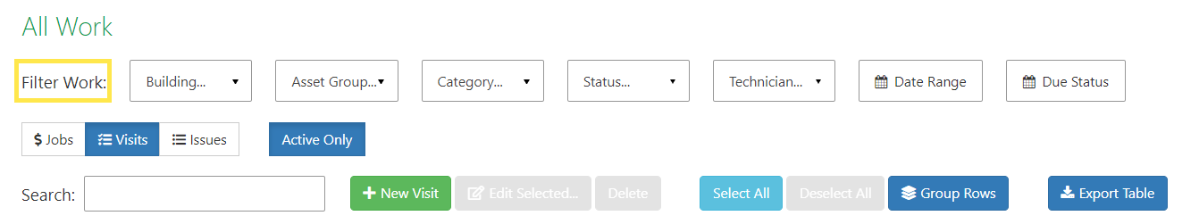 Narrow the search results by using the "Filter Work" menu.