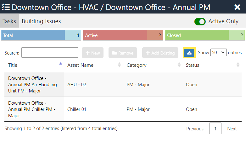 Once you see the desired search result in the display table, click on Export Table to download the search…