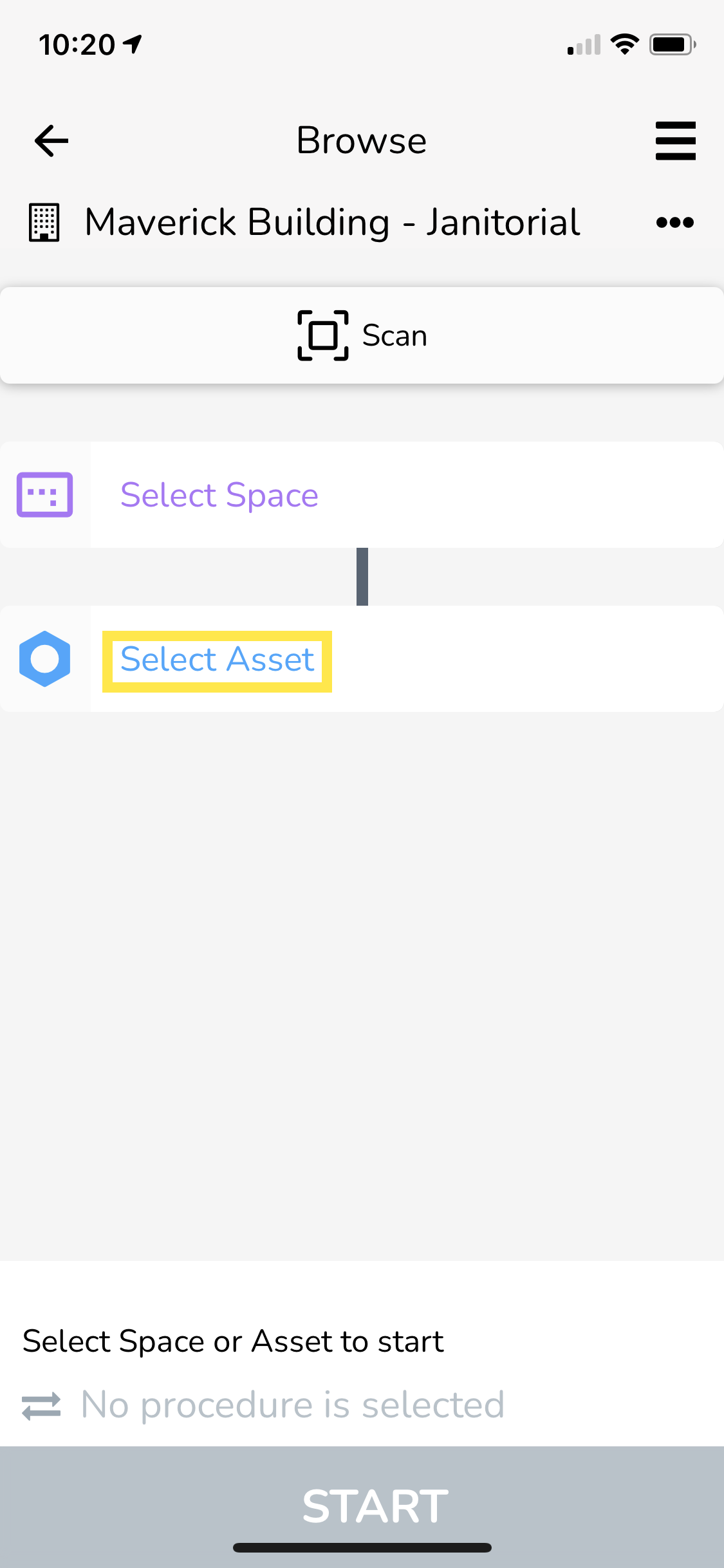 Next, tap on Select Asset.