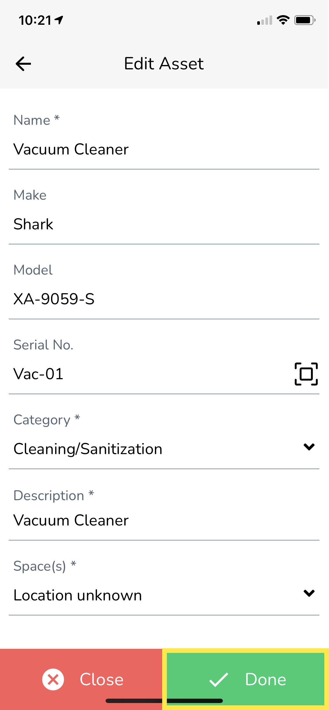 Tap on Done to submit the changes.