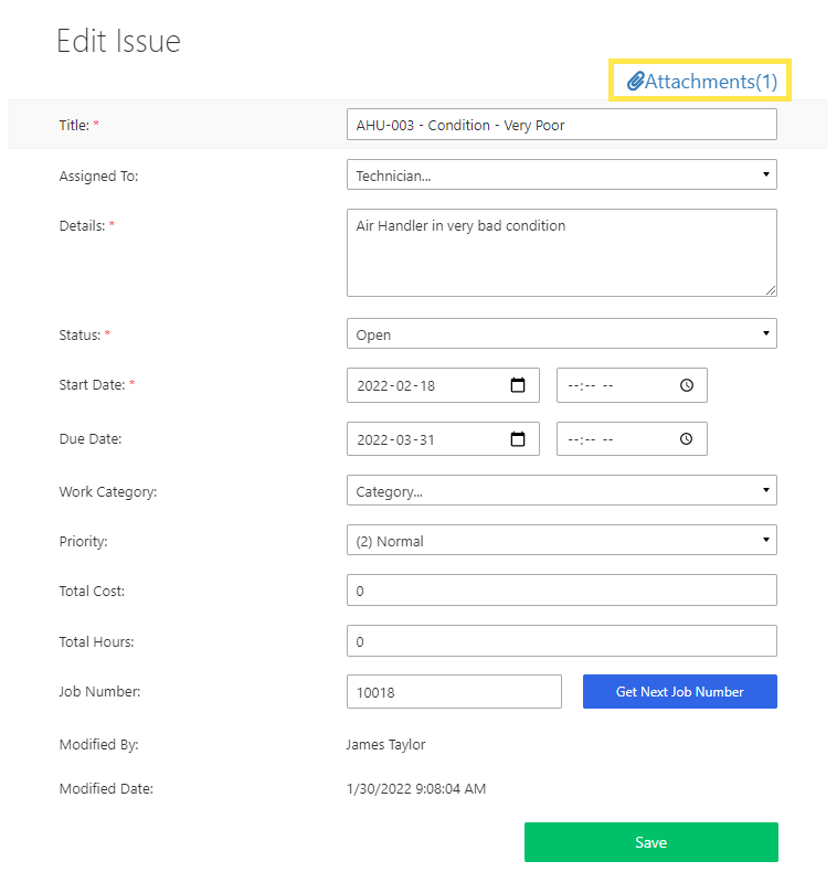 The Attachments are in the right corner of the edit form. You'll see a count 0 when there are any photos.…