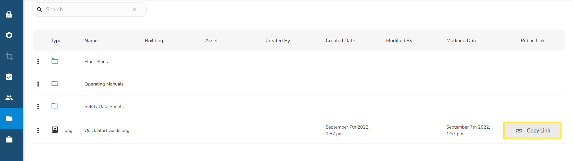 The link will be displayed under the Public Link column of that file where you will see a Copy Link button…