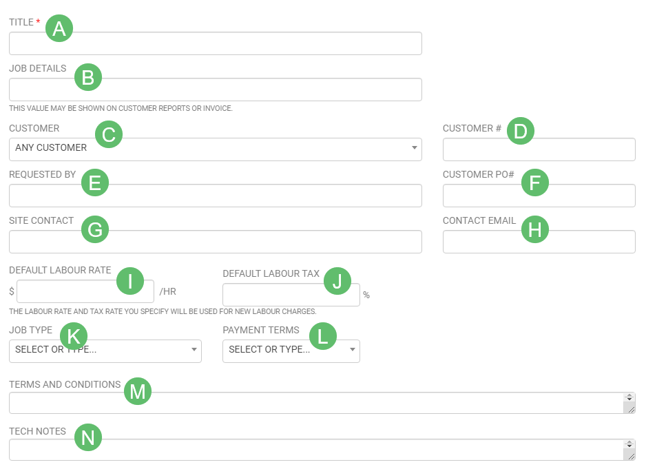 Fill out the form. Each field is explained in more detail below.