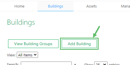 From the Buildings page, click on Add Building.