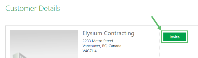 Click on Invite from the Customer Details page.