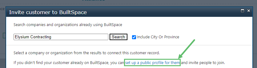 The system will search to find whether that company already has a BuiltSpace account. If it does, simply…