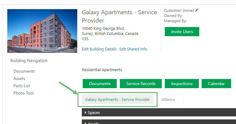 From the Building Details page, make sure you are on the Building tab/name (under the green 'Documents'…