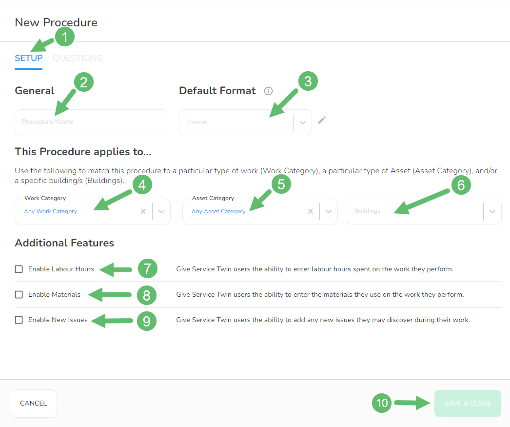 Fill out the form presented to you. Each field is explained in more detail below.