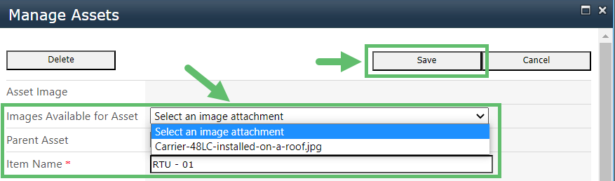 Select the uploaded image from the drop-down and click on Save.