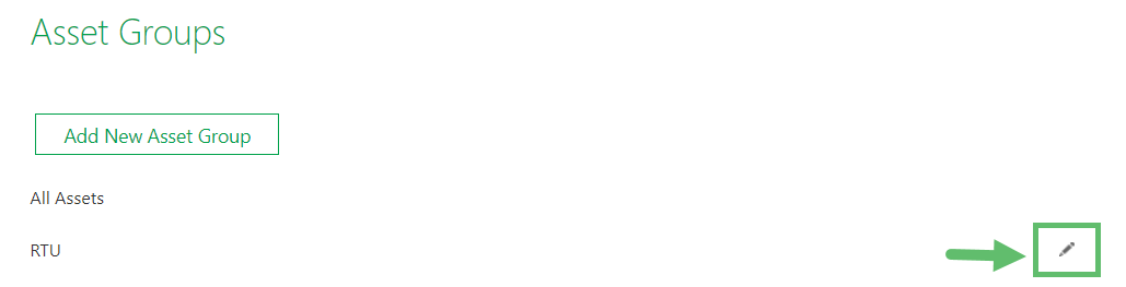 Click the Pencil icon next to the Asset Group you want to modify.