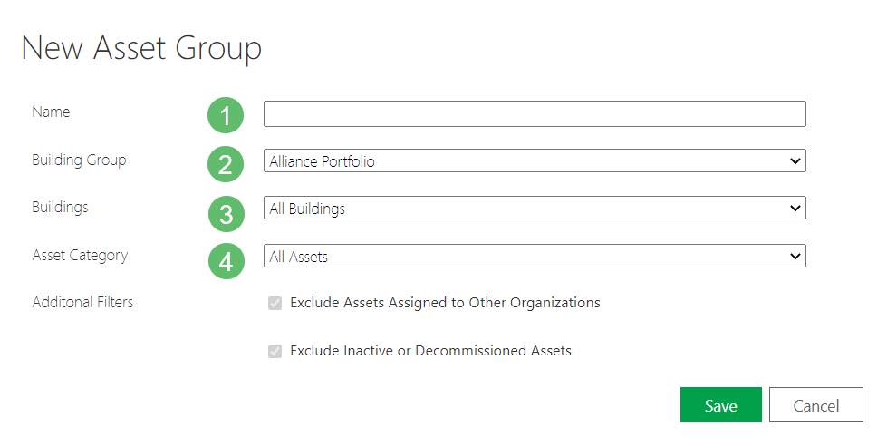 Click on Add New Asset Group.
