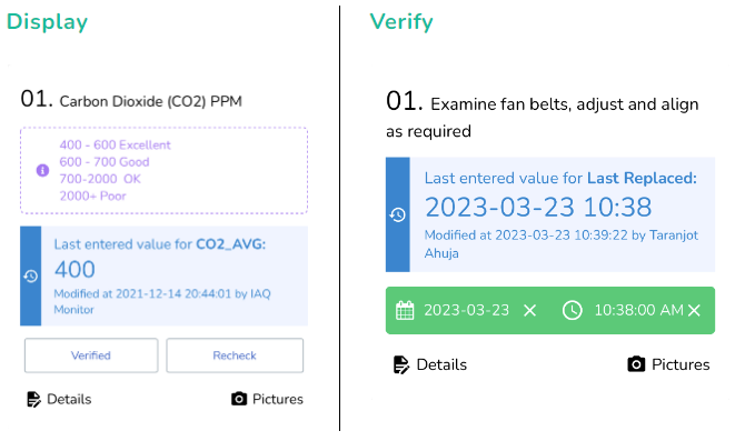 Below is an example of how Integration Modes - Display and Verify show in the app.