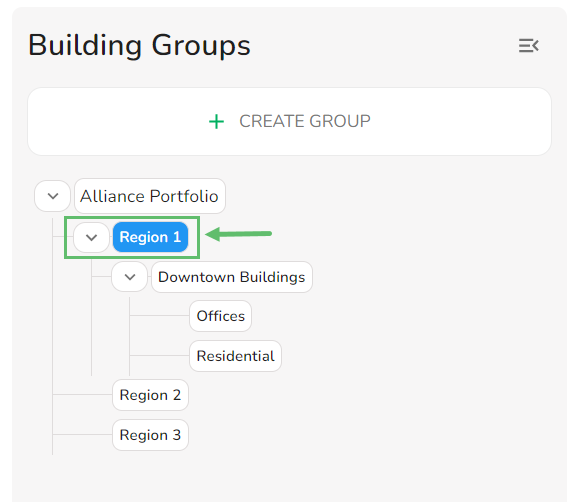 Select the Building Group you want to remove a building from.
