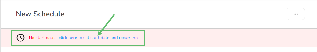 Click anywhere on the strip across the top to begin creating a recurrence pattern.