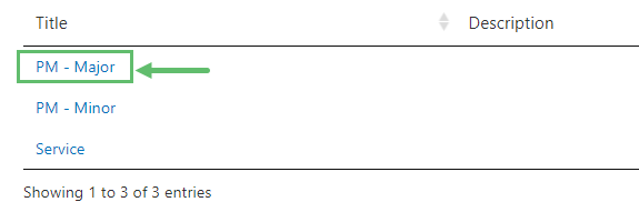 Click on the hyperlinked Work Category name you want to edit, highlighted in blue under Title.