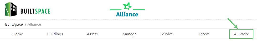 From the top navigation, click on All Work.