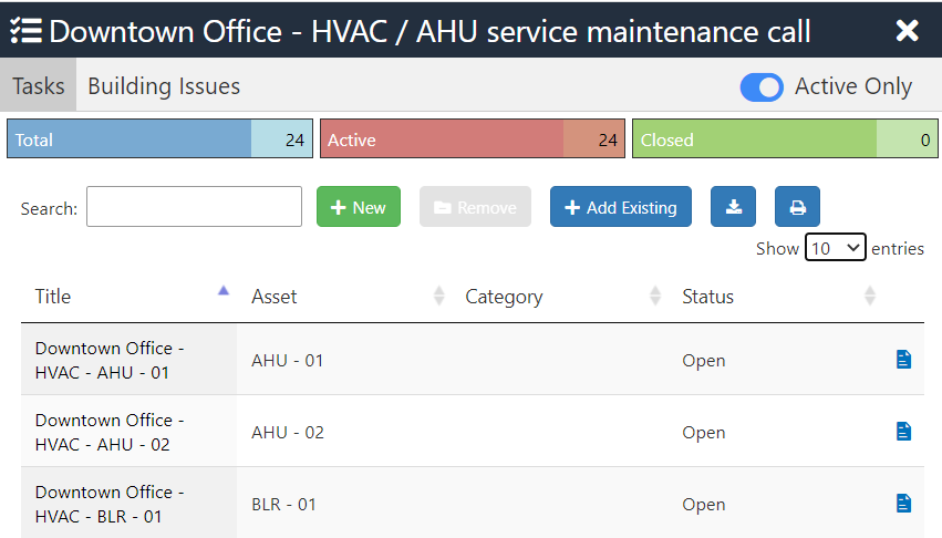 You will see a list of Tasks associated with that Visit slide out from the right.