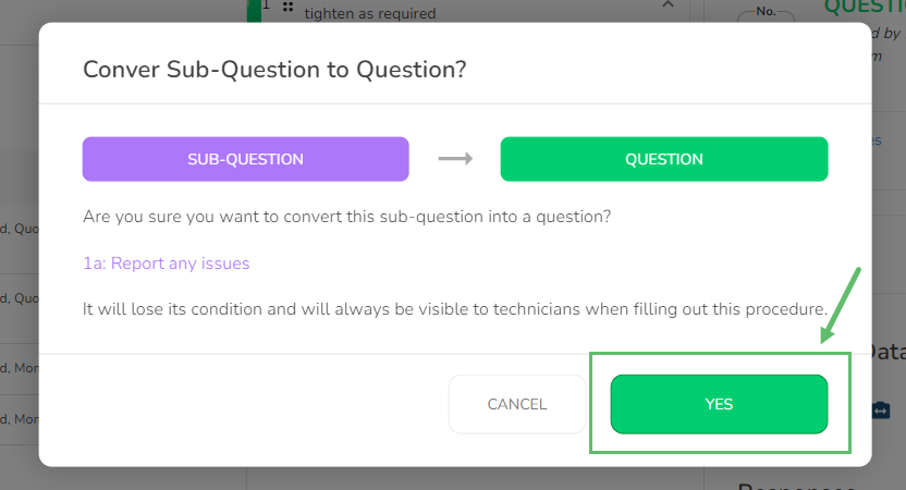 After selecting the "Convert to Question" option, you will be prompted with a confirmation message. To…