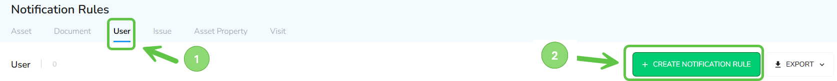 Make sure you are on the User tab in the top navigation, and then click on + Create Notification Rule in the…