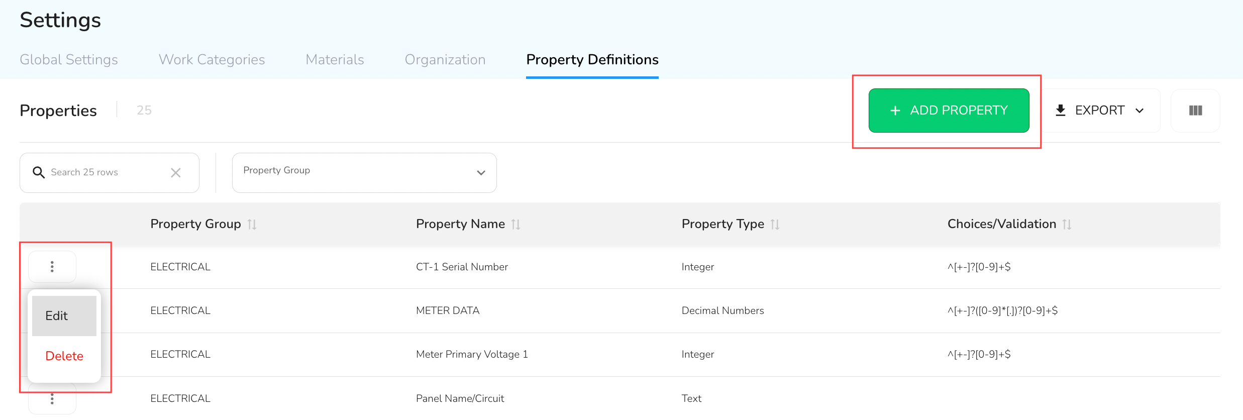 Click the + Add Property button and complete the fields as shown below:
