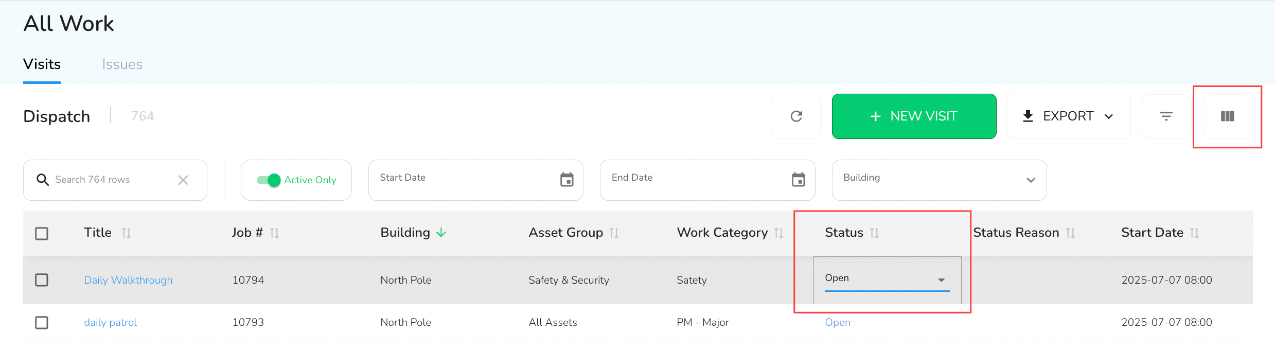 You can edit values directly in the table. Fields with a border around them are editable.