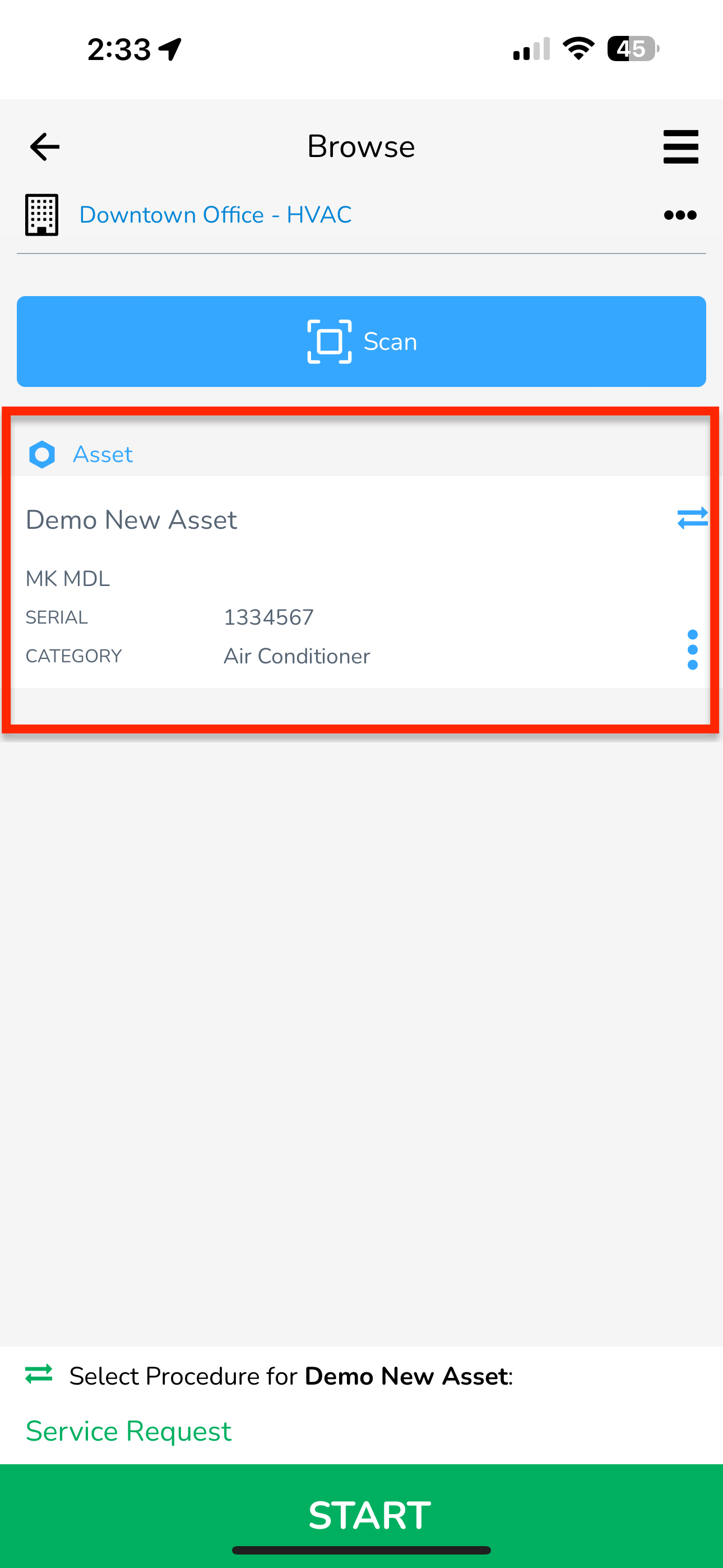 After you tap Done, your new asset will be created and you will be able to select it from your list of assets…