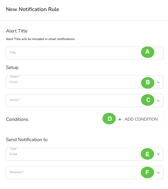 Complete the slide-out form to configure the Notification Rules.