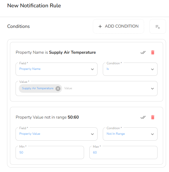 The screenshots below outline what the configuration would look like for this notification.