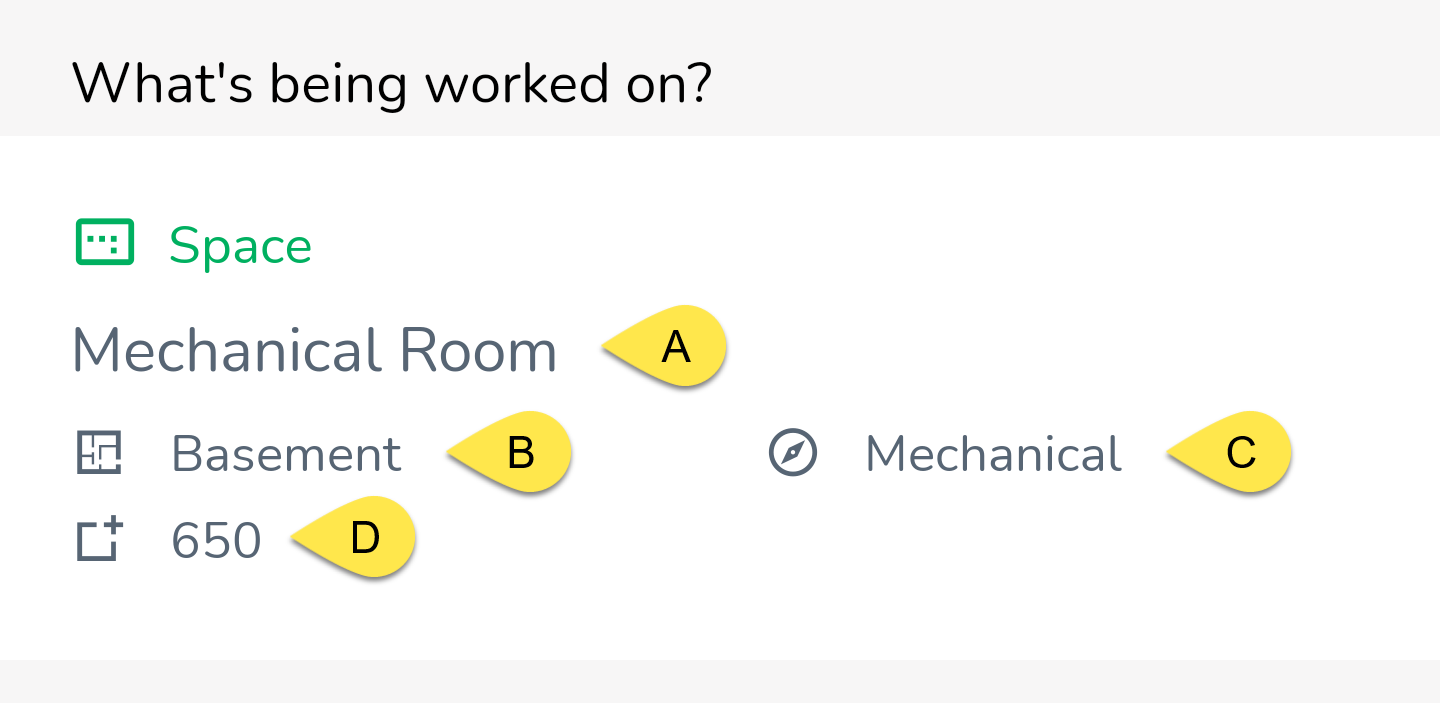 If you are working on a space, the main info card at the top will be about the space you're currently working…
