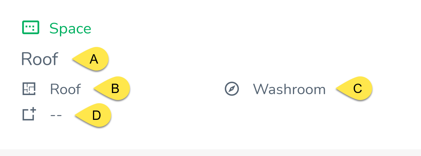 This section will show you what space you're currently in and the information about it.