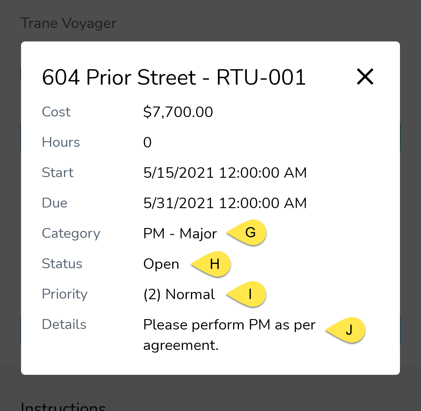 Tapping the More Info button in point F above will open the following pop-up: