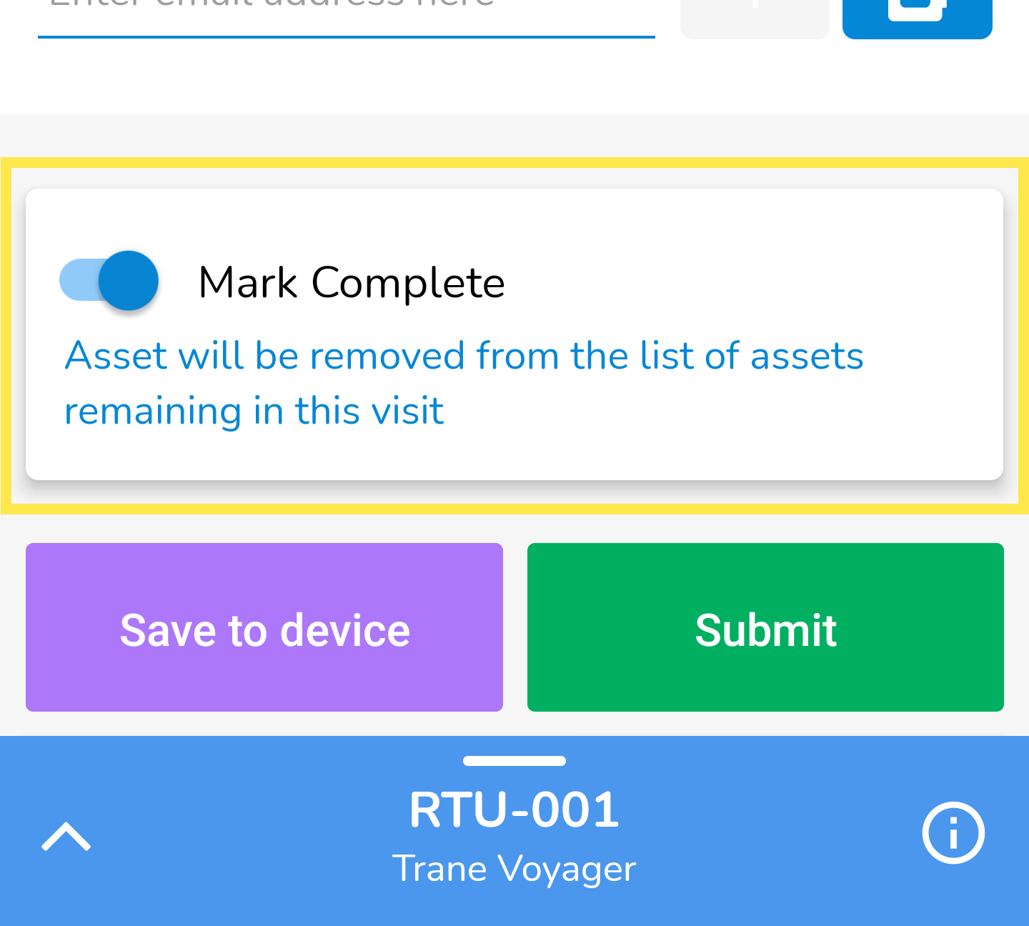 If you'd like to perform more than 1 procedure on an asset, simply de-toggle the Mark Complete option. You…