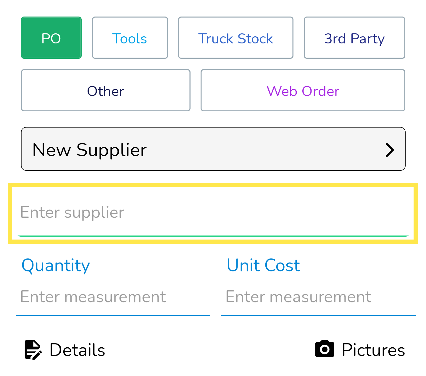 If you select New Supplier, you will get to enter the name of the supplier before you enter any additional…