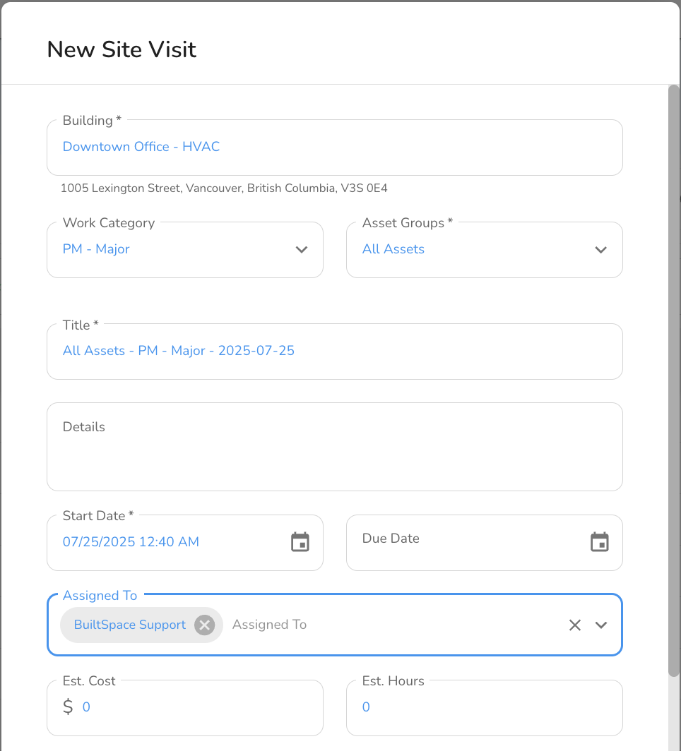 A slide-out form will appear. Fill in the required fields: